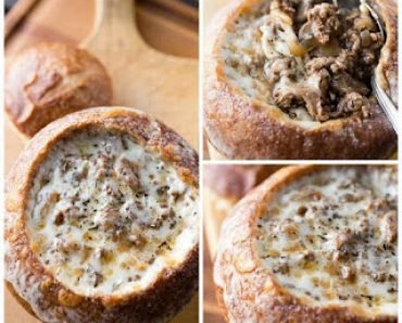 Yes!!! Philly Cheesesteak Stew in a bread bowl