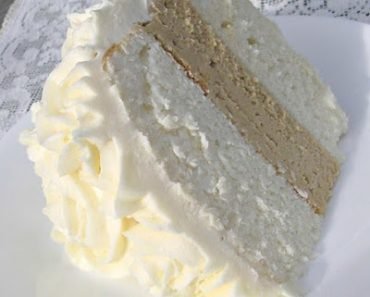 White Almond Wedding Cake