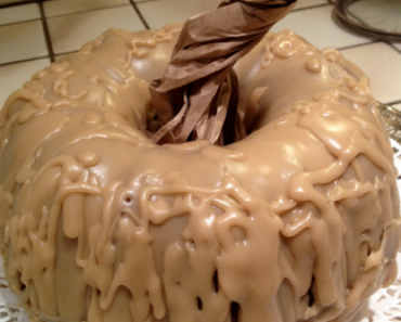 Chocolate Pound Cake with Caramel Frosting