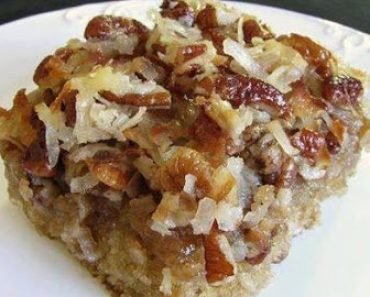 Oatmeal Cake with Coconut Pecan Frosting