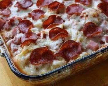 3 Meat Pizza Casserole