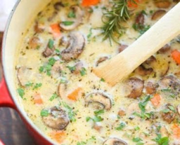 CREAMY CHICKEN AND MUSHROOM SOUP