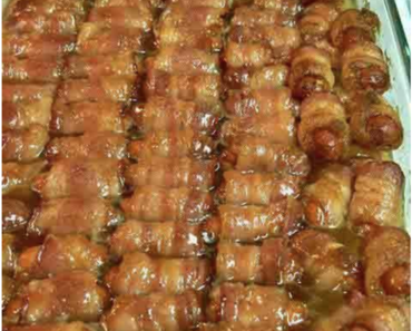 BACON WRAPPED SMOKIES WITH BROWN SUGAR AND BUTTER