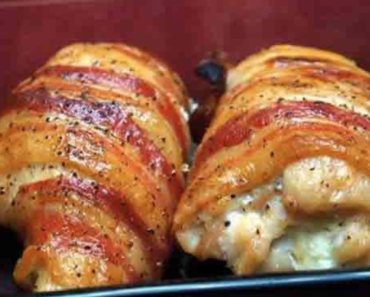 Bacon Wrapped Cream Cheese Stuffed Chicken Breast