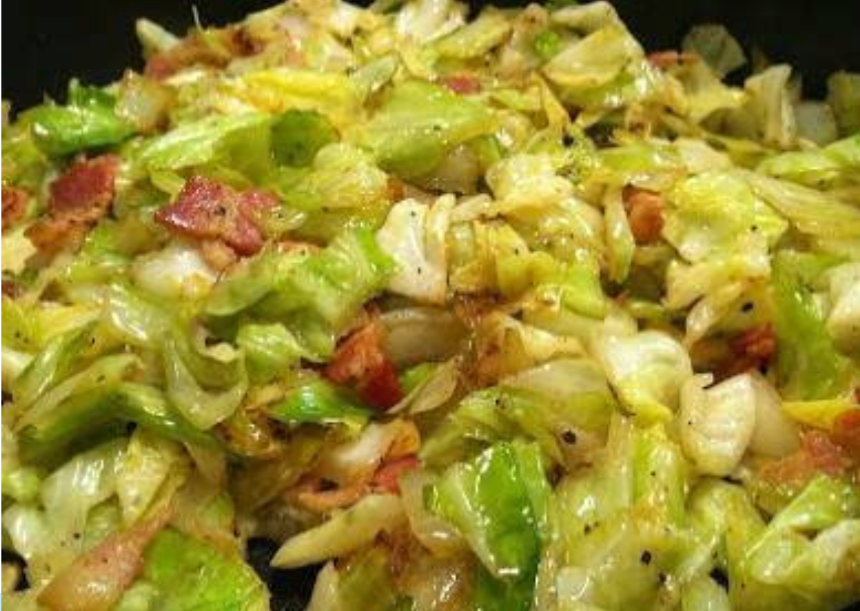 Fried Cabbage with Bacon and Onions